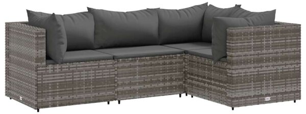 VidaXL Polyrattan Kerti Ülőgarnitúra - Szürke - 4 részes