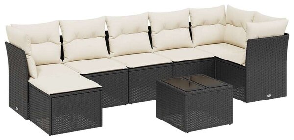 VidaXL Polyrattan Kerti Ülőgarnitúra - 8 részes - Fekete