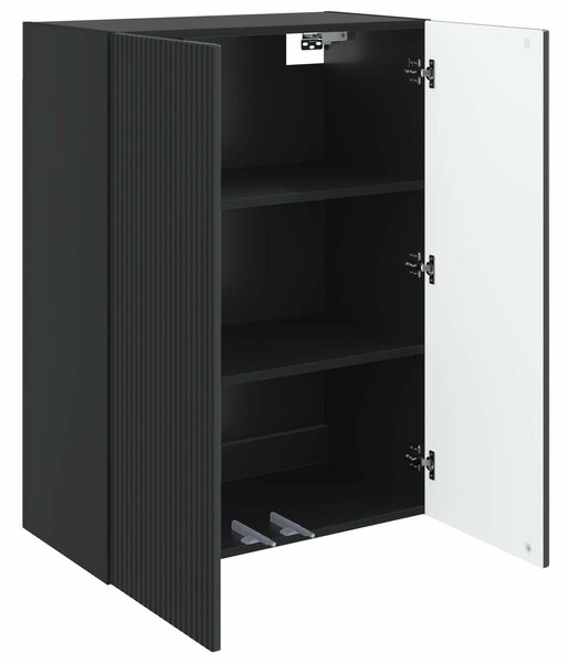 VidaXL Fali szekrény Fekete 66 x 34,5 x 90 cm Szerelt Fa