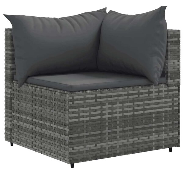 Polyrattan Kerti Ülőgarnitúra - 4 részes - Szürke
