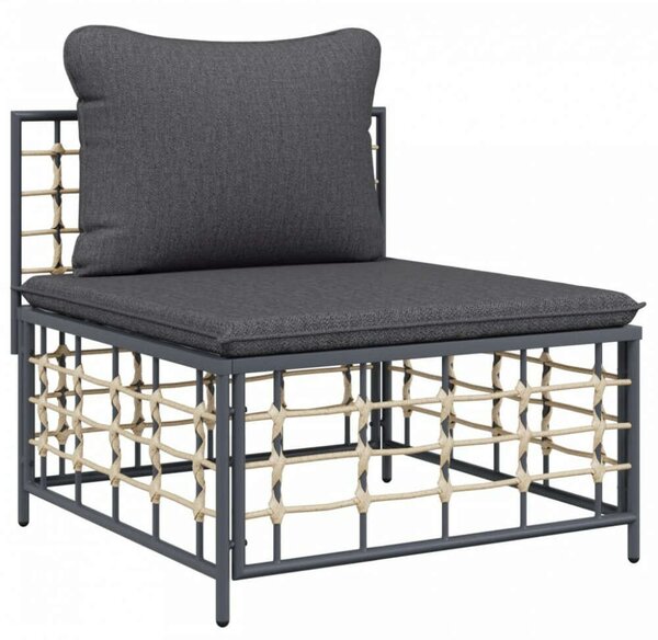VidaXL 4-részes antracitszürke polyrattan kerti ülőgarnitúra párnákkal