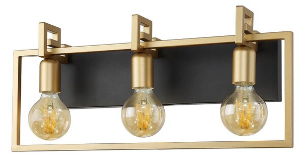 Italux loft modern fali lámpa primero matt fekete arany itxwl-44003-3-bk-gd
