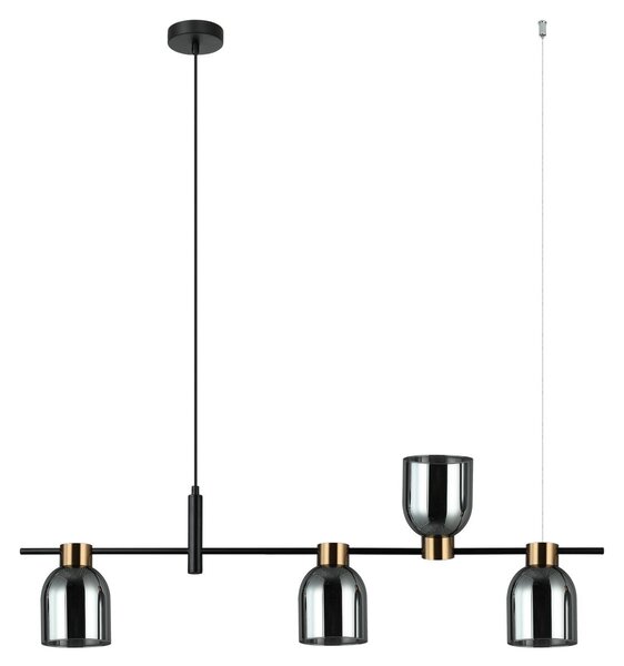 Italux modern függeszték servio fekete füstös itxpnd-66892-4-bk-sg