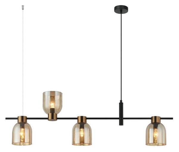 Italux modern függeszték servio borostyán fekete itxpnd-66892-4-bkamb