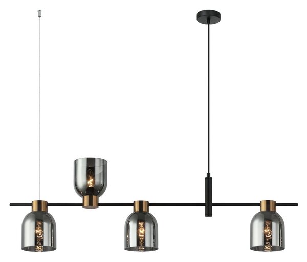 Italux modern függeszték servio fekete füstös itxpnd-66892-4-bk-sg