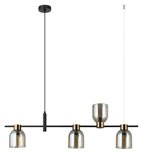 Italux modern függeszték servio borostyán fekete itxpnd-66892-4-bkamb