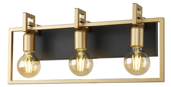 Italux loft modern fali lámpa primero matt fekete arany itxwl-44003-3-bk-gd