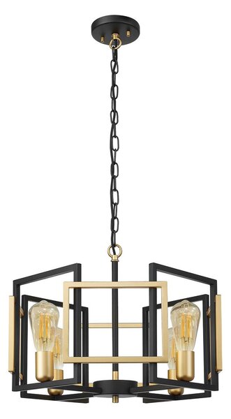 Italux loft modern függeszték primero matt fekete arany itxpnd-44003-4-bk-gd
