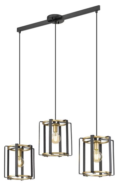Italux loft modern függeszték primero matt fekete arany itxpnd-44003-3-bk-gd