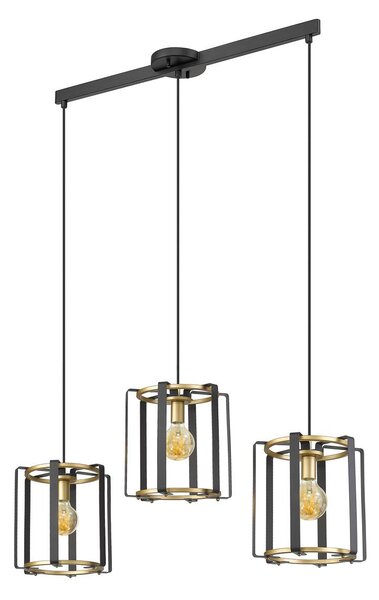 Italux loft modern függeszték primero matt fekete arany itxpnd-44003-3-bk-gd