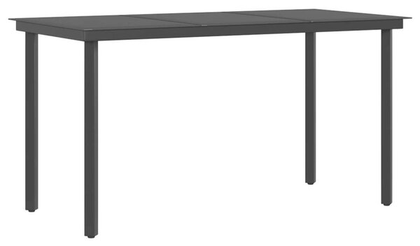 VidaXL 5 részes szürke és fekete kerti étkezőgarnitúra párnákkal