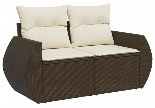 VidaXL 6 részes barna polyrattan kerti ülőgarnitúra párnával