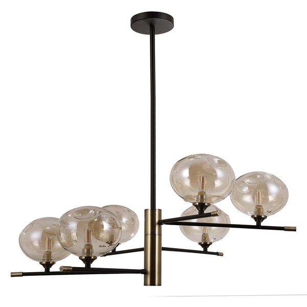 Italux modern függeszték mesta antik bronz borostyán fekete itxpnd-58856-6-mb-ab