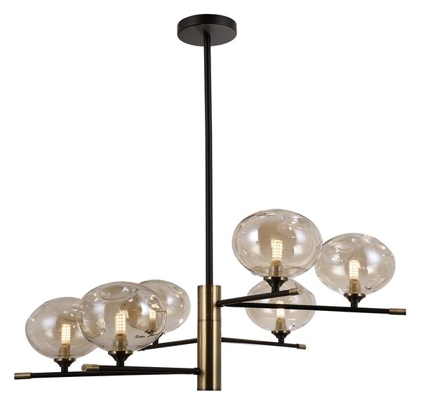 Italux modern függeszték mesta antik bronz borostyán fekete itxpnd-58856-6-mb-ab