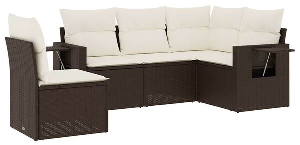 VidaXL 5 részes Polyrattan Kerti Ülőgarnitúra - Barna