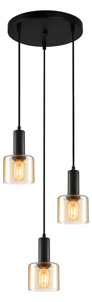 Italux modern függeszték santia borostyán fekete itxpnd-65342-3abkamb