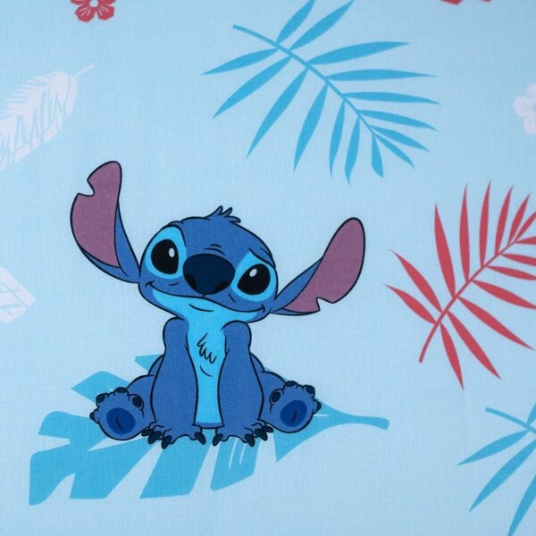 Kék gumis egyszemélyes pamut gyerek lepedő 90x200 cm Lilo & Stitch "Blue" – Jerry Fabrics