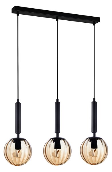 Italux glamour modern függeszték ravena borostyán fekete itxpnd-2324-3l bkamb