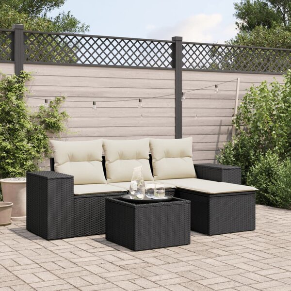 VidaXL Polyrattan Kerti Kanapé - 5 részes szett