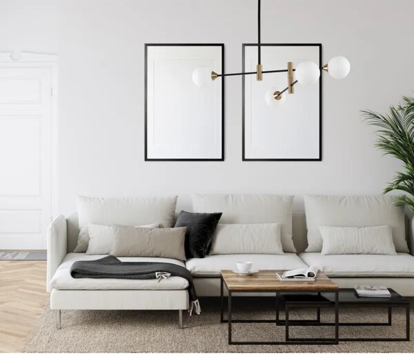 Italux modern függeszték marino fehér fekete sárgaréz itxpnd-9148-4-opal