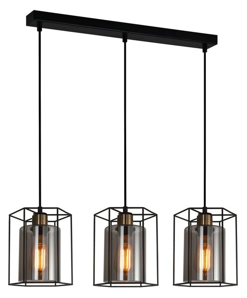 Italux loft függeszték kalula fekete füstös itxpnd-78901-3-bk+sg