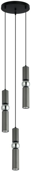 Italux modern függeszték isidora króm fekete szürke itxpnd-14290-3-gr