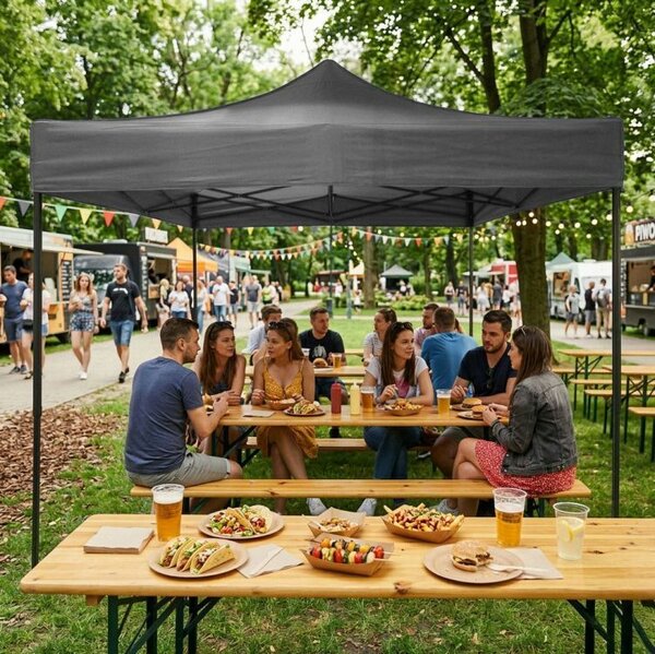MultiGarden összecsuható kerti Pavilon UV védelemmel 3x3m - Szürke