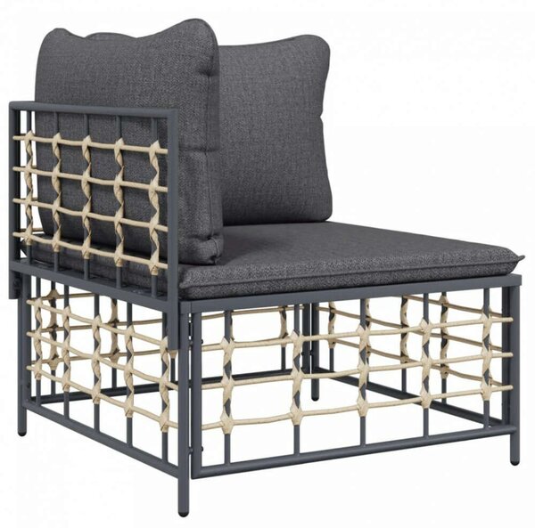 VidaXL Polyrattan Kerti Ülőgarnitúra - 5 részes - Antracit Szürke