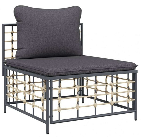 VidaXL Polyrattan Kerti Ülőgarnitúra - 5 részes - Antracit Szürke