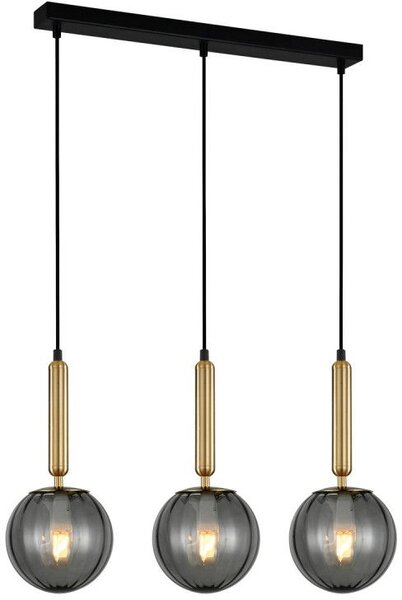 Italux glamour modern függeszték ravena füstös sárgaréz itxpnd-2324-3lbro+sg