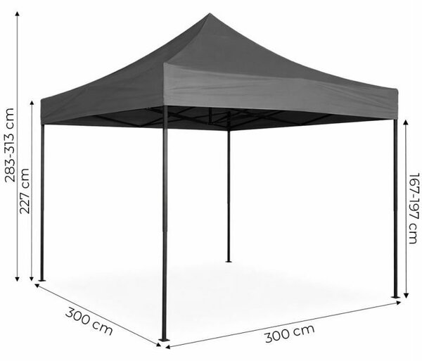 MultiGarden összecsuható kerti Pavilon UV védelemmel 3x3m - Szürke