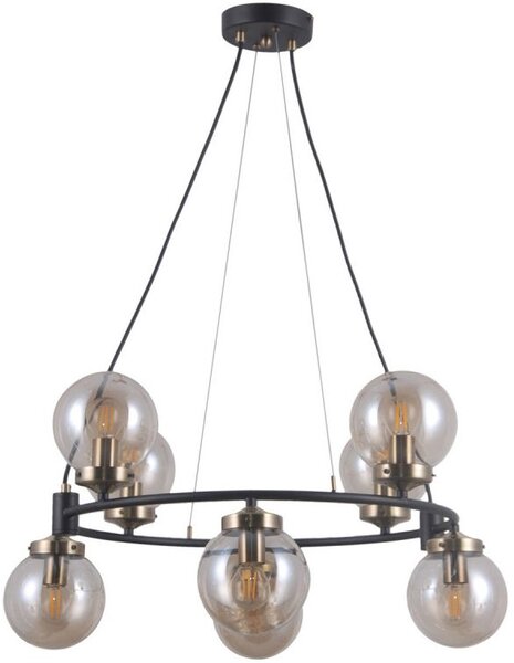 Italux modern függeszték galvez antik bronz borostyán matt fekete itxpnd-28622-8a