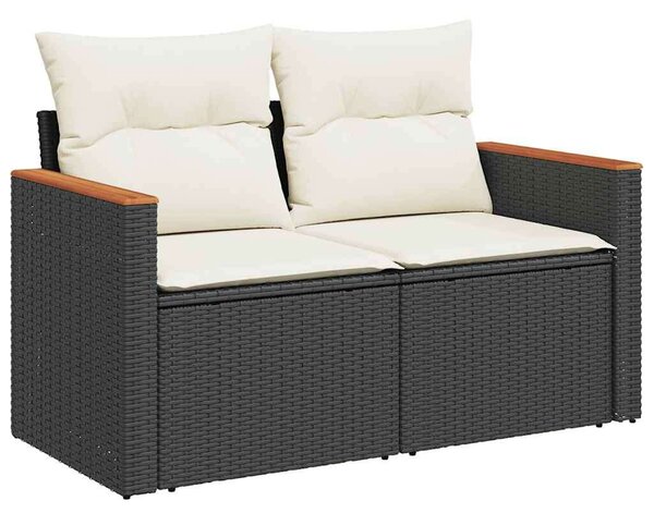 VidaXL Polyrattan Kerti Ülőgarnitúra - 6 részes - Fekete