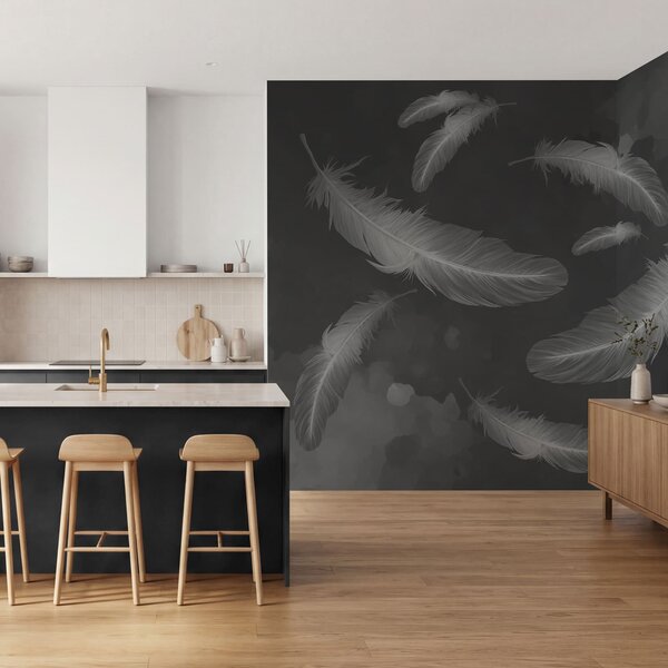 Fotótapéta A levegőben lebegő tollak csoportja, Tollas fotótapéta, Népszerű fotótapéta, t00929v2 - Tapeko.hu