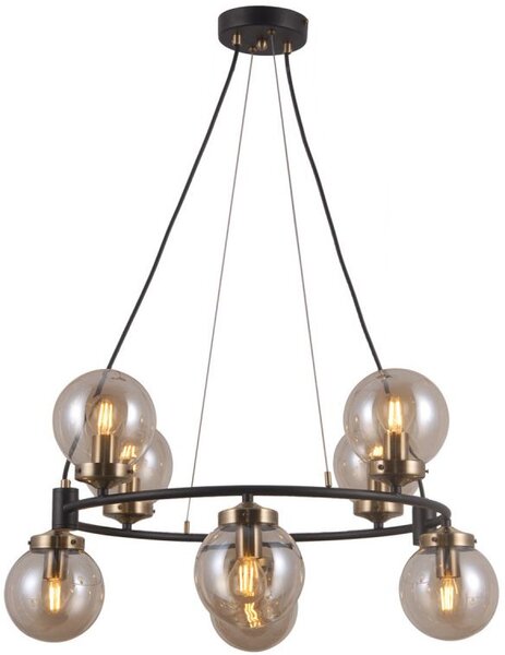 Italux modern függeszték galvez antik bronz borostyán matt fekete itxpnd-28622-8a