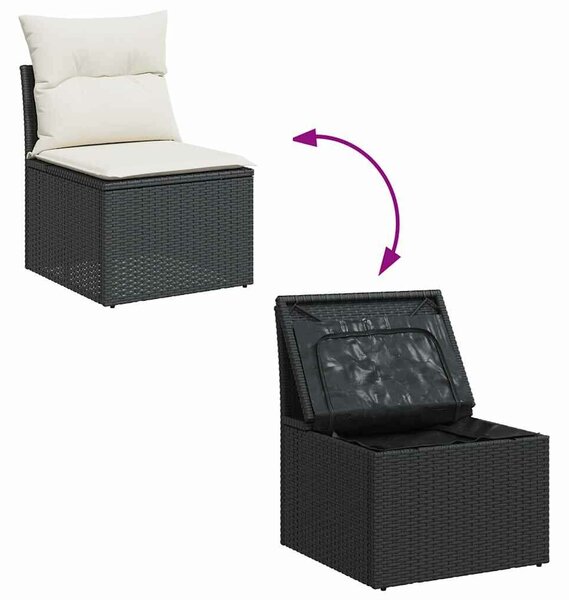 VidaXL Polyrattan Kerti Ülőgarnitúra - 4 részes - Fekete