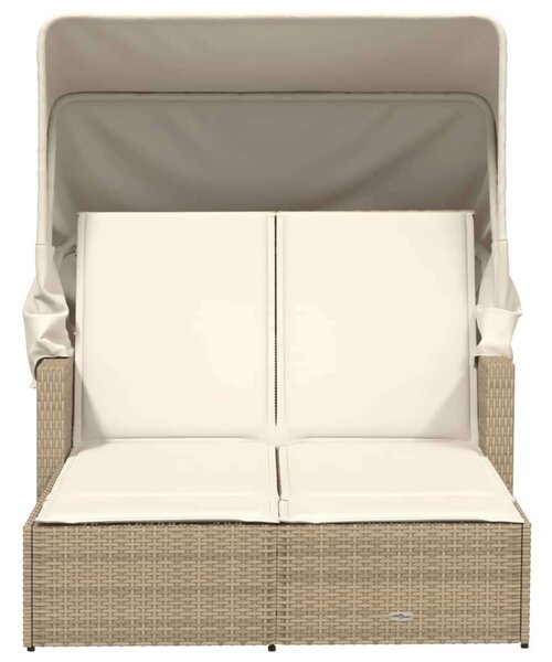 VidaXL Dupla Napozóágy - Polyrattan - Bézs - 110x201 cm