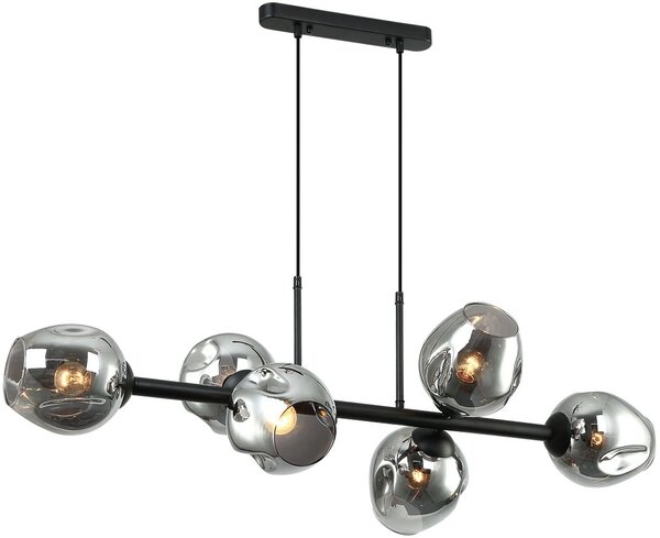 Italux modern függeszték borgo fekete füstös itxpnd-30843-6 bk+sg