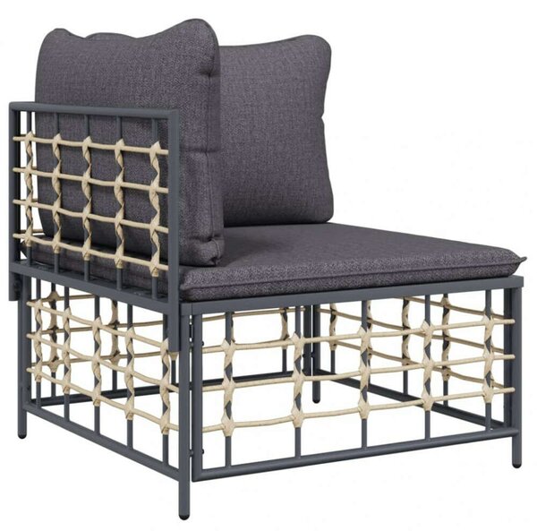 VidaXL Polyrattan Kerti Ülőgarnitúra - 5 részes - Antracit Szürke