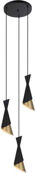 Italux modern függeszték malia fekete arany itxpnd-85949-3 bk+gd