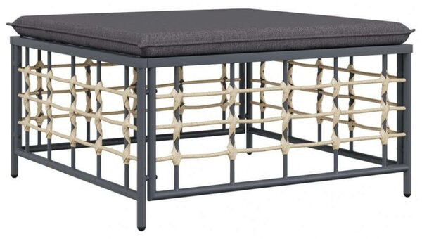 VidaXL 6-részes antracitszürke polyrattan kerti ülőgarnitúra párnákkal