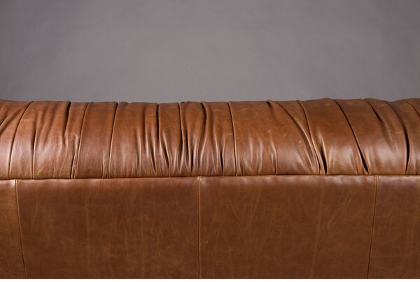 Barna bőr kanapé 214 cm Douglas – Dutchbone