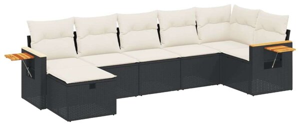 VidaXL Polyrattan Kerti Ülőgarnitúra - 7 részes - Fekete