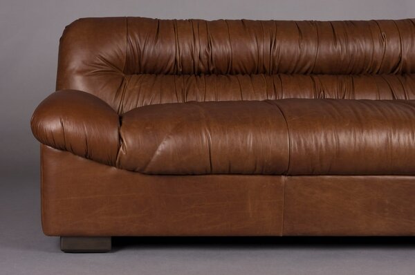Barna bőr kanapé 214 cm Douglas – Dutchbone