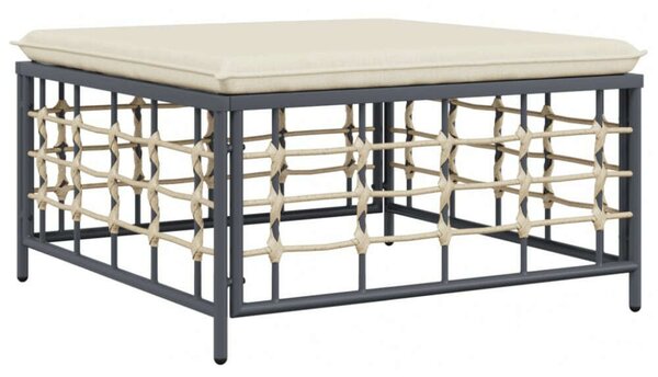 VidaXL 6-részes antracitszürke polyrattan kerti ülőgarnitúra párnákkal