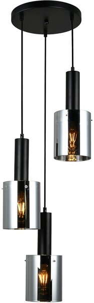 Italux glamour modern függeszték sardo fekete füstös itxpnd-5581-3a-bk+sg