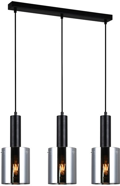 Italux glamour modern függeszték sardo fekete füstös itxpnd-5581-3-bk+sg