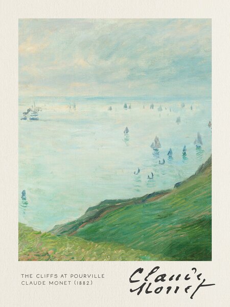 Reprodukció The Cliffs at Pourville - Claude Monet, (30 x 40 cm)