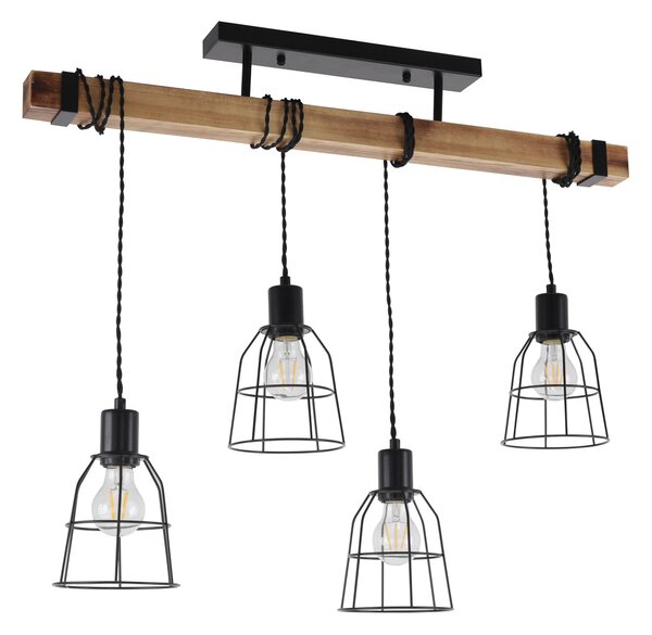 Italux loft vintage függeszték ponte fekete itxpnd-4290-4-l