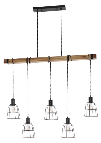 Italux loft vintage függeszték ponte fekete itxpnd-4290-5-l
